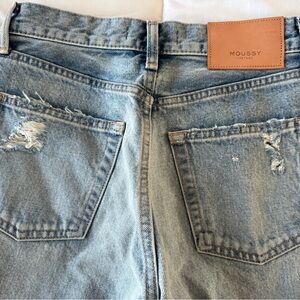 Moussy Vintage Light Blue Distressed Womens Jeans